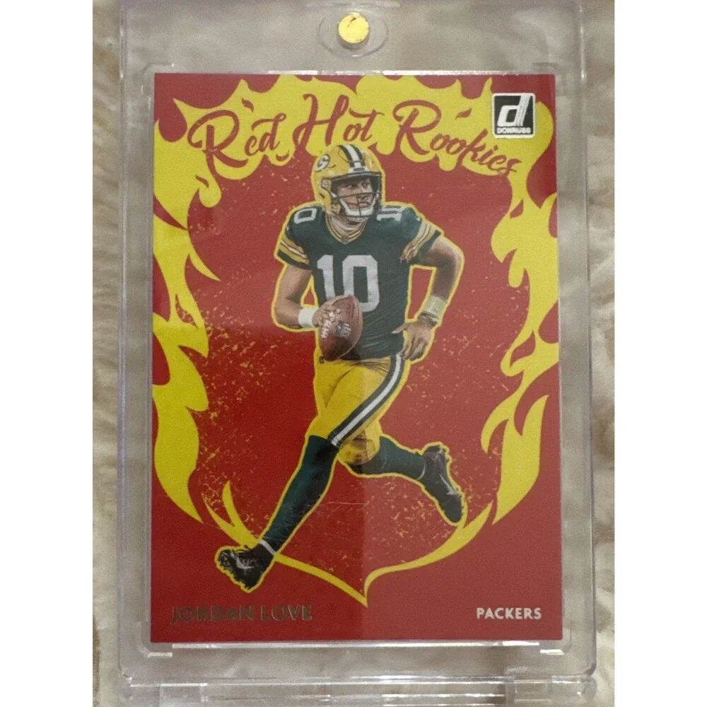 Jordan Love Rc 2020 Donruss RED HOT ROOKIES INSERT Card RH-JL Green Bay Packers